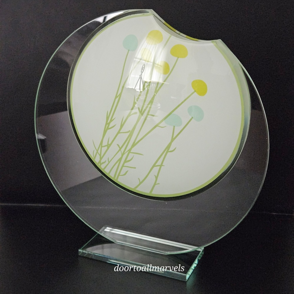 VTG Suspended Art Glass Vase Botanical Allium Floral 10.75" MCM Scandi RARE Y2K